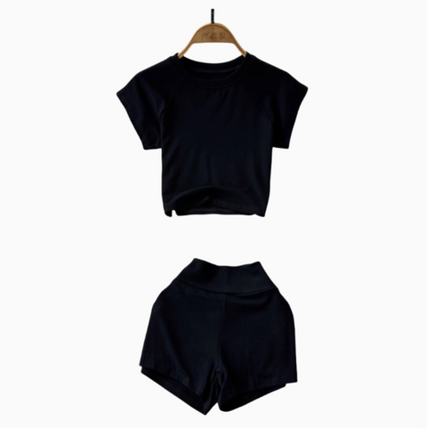 T-shirt & Shorts Stretchy Sportswear 2Pcs