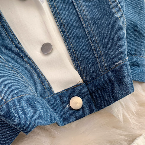 Suit Collar Vest & Trousers Denim 2Pcs