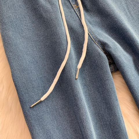 Suit Collar Vest & Trousers Denim 2Pcs