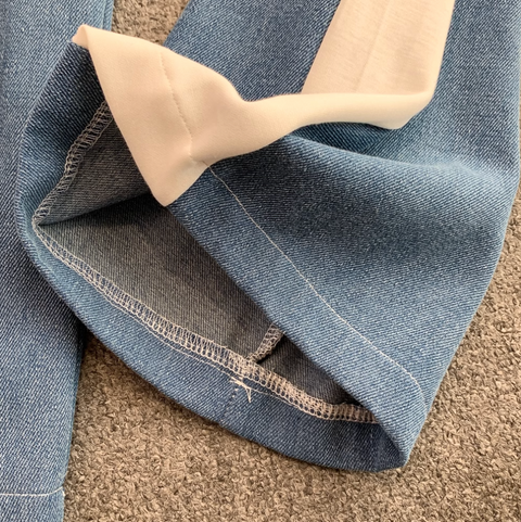 Suit Collar Vest & Trousers Denim 2Pcs