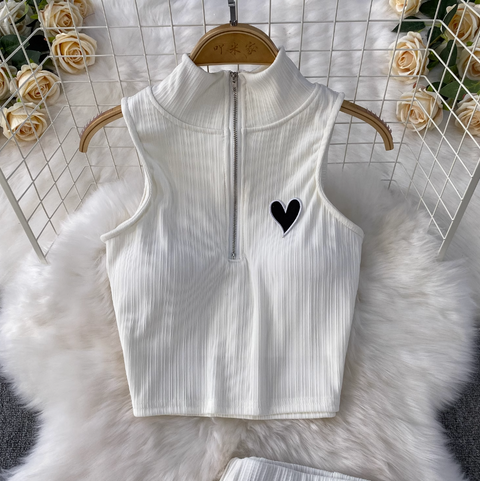 Zipped Knitwear & Flared Trousers 2Pcs