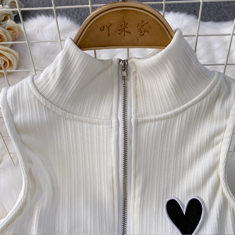 Zipped Knitwear & Flared Trousers 2Pcs