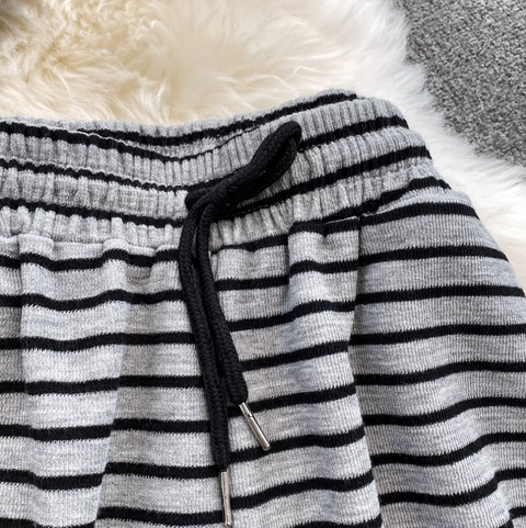 Striped Camisole & Wide-leg Trousers 2Pcs