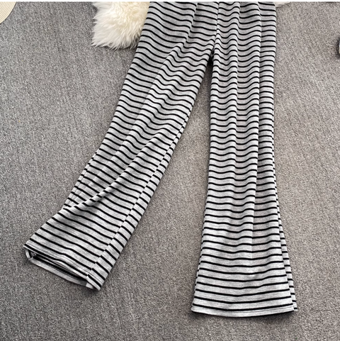 Striped Camisole & Wide-leg Trousers 2Pcs