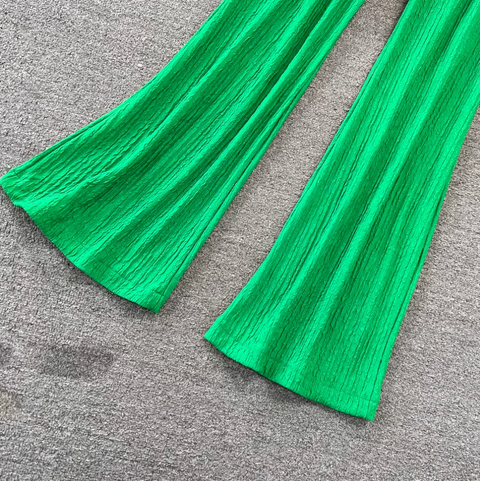 Knotted Top & Wide-leg Trousers 2Pc