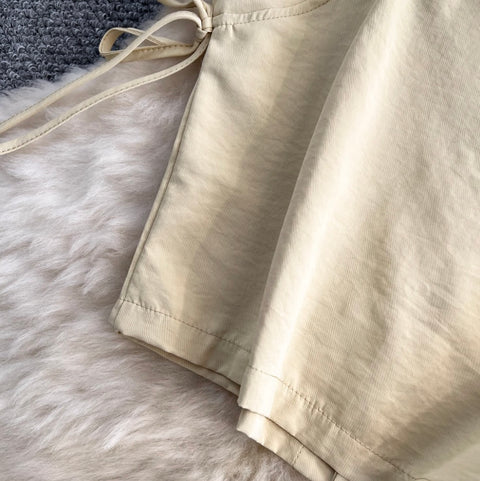 Pleated Top & High-waist Skirt 2Pcs