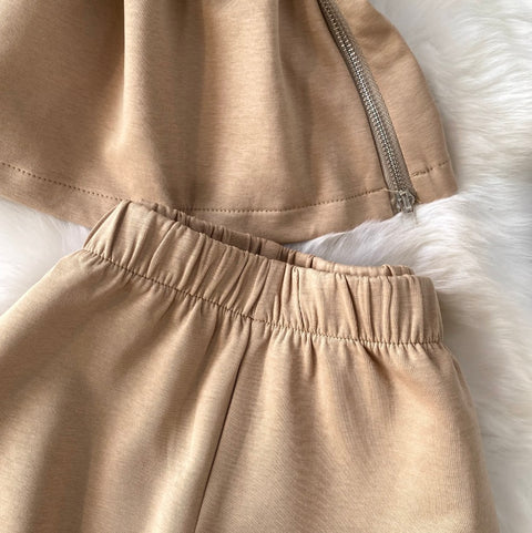 Off-shoulder Top & Flared Trousers 2Pcs