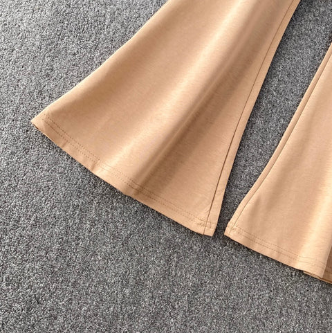 Off-shoulder Top & Flared Trousers 2Pcs