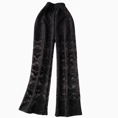 Hollowed Lace Straight Trousers