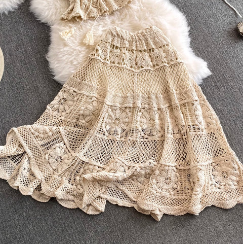 Sweetie Lace Knitwear & Skirt 2Pcs