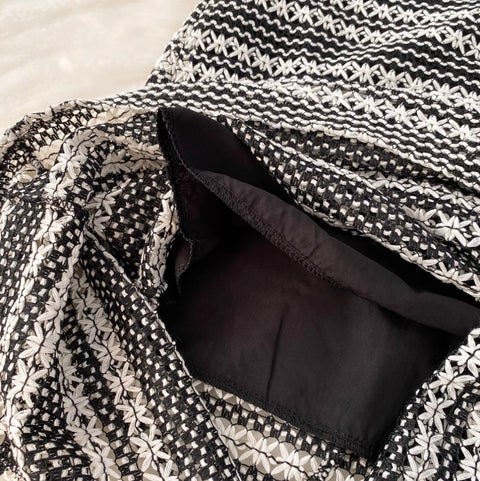 Black & White Fringed Camisole & Skirt