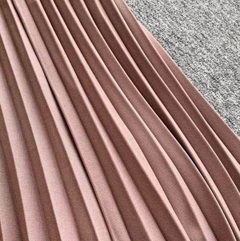 Buckled Top & Pleated Skirt 2Pcs