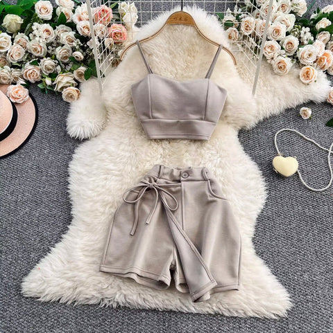 Camisole & Asymmetric Shorts 2Pcs