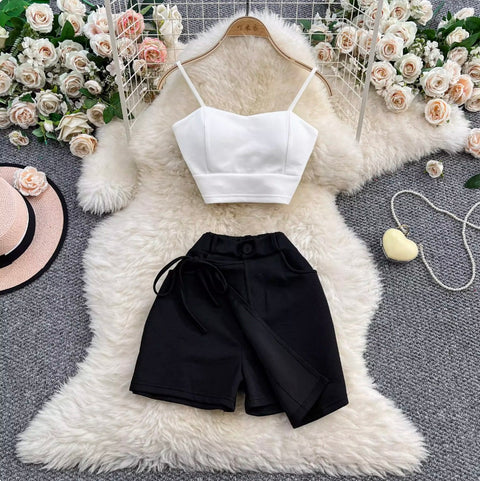 Camisole & Asymmetric Shorts 2Pcs