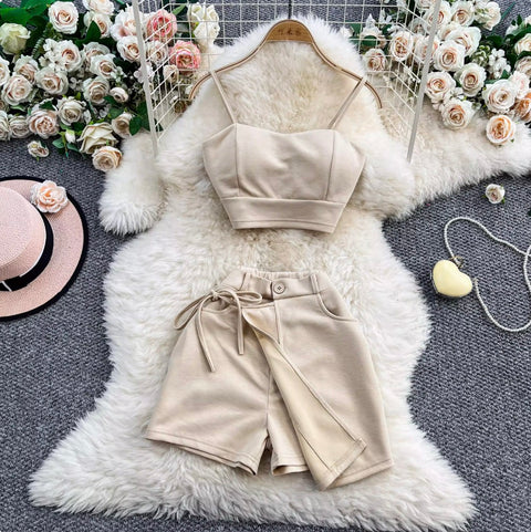 Camisole & Asymmetric Shorts 2Pcs