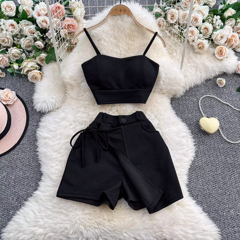 Camisole & Asymmetric Shorts 2Pcs
