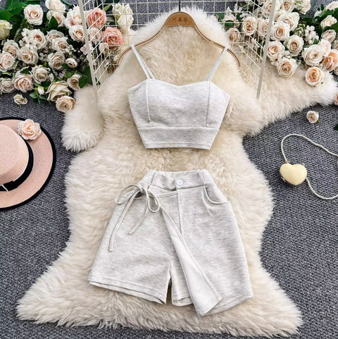 Camisole & Asymmetric Shorts 2Pcs