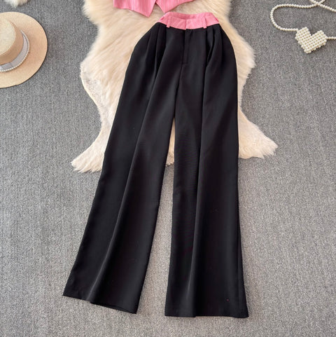 Striped Suit Vest & Trousers 2Pcs