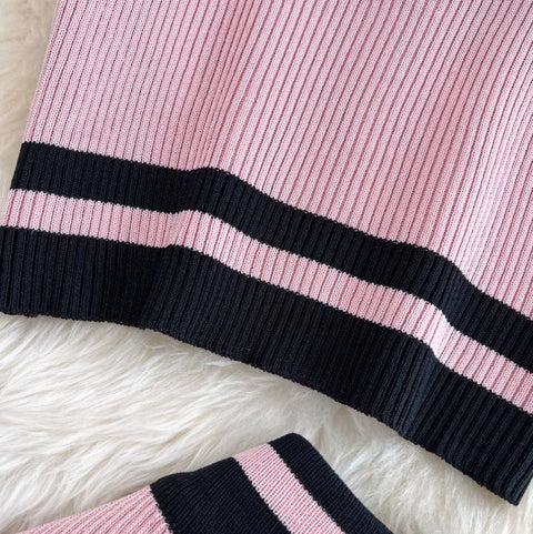 Midriff-baring Knitwear & Skirt Knitted 2Pcs