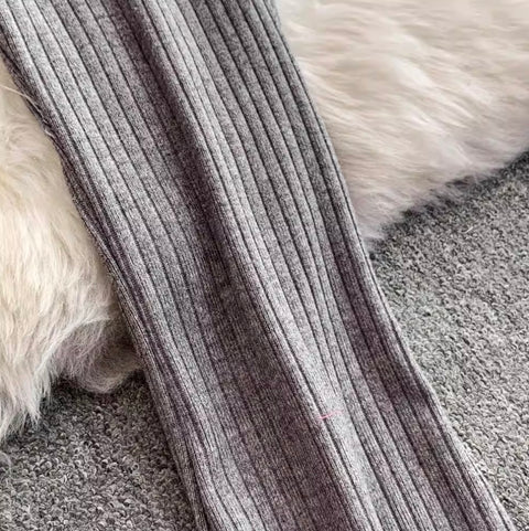 Sleeveless Knitted Vest & Flared Trousers 2Pcs