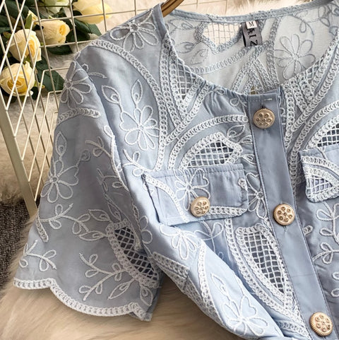 Korean Style Embroidery Shirt Dress