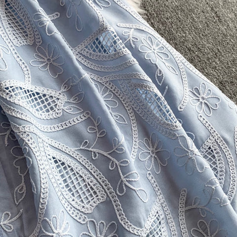 Korean Style Embroidery Shirt Dress