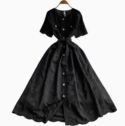 Korean Style Embroidery Shirt Dress