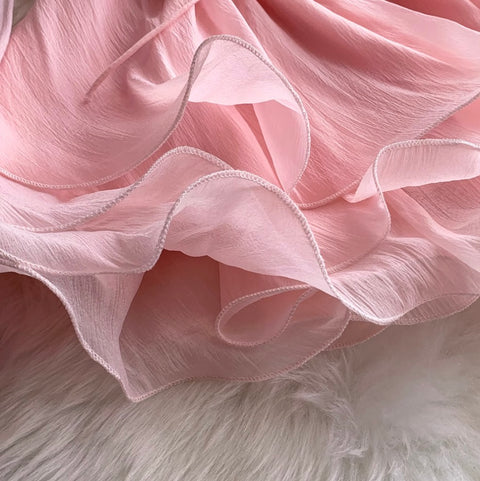 V-neck 3D Ruffled Princess Dress