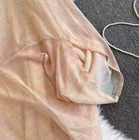 Irregular Design Outwear & Slip Dress 2Pcs