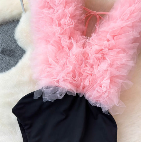 Sexy Deep V-neck Furry Jumpsuits