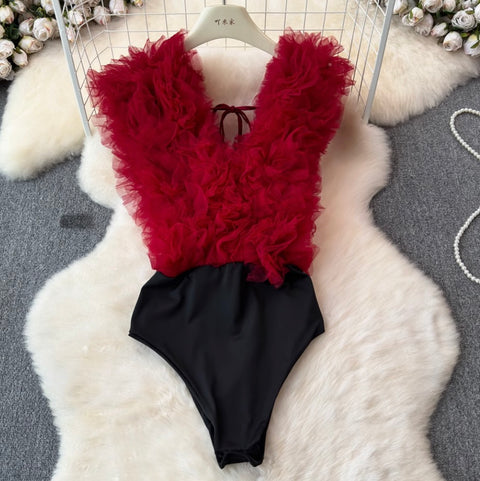 Sexy Deep V-neck Furry Jumpsuits