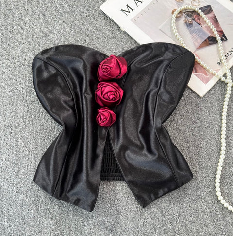 3D Flower Off-shoulder Tank Top