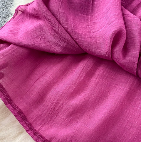 Deep V-neck Drawstring Sunscreen Dress