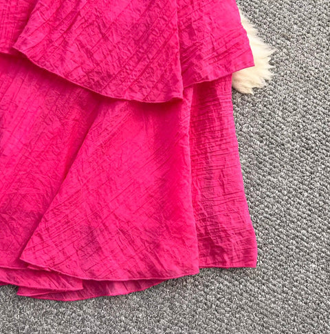 French Style Layered Ruffled Bustier Dress