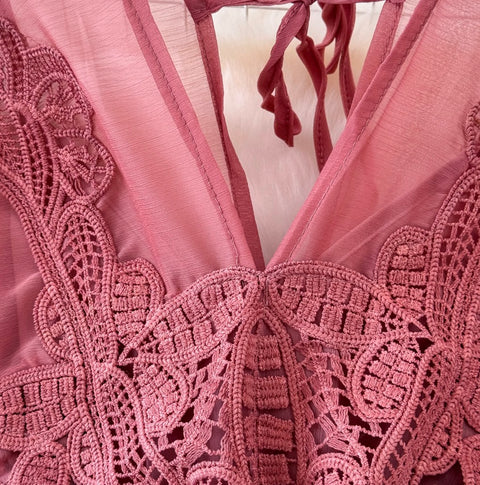 Bohemian Style Lace Chiffon Patchwork Dress