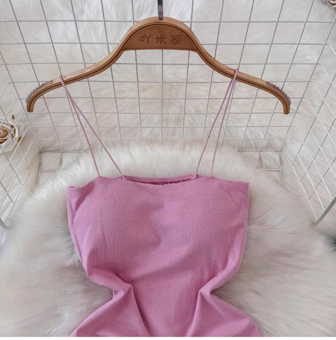 Simple Design Hip-wrapping Short Dress