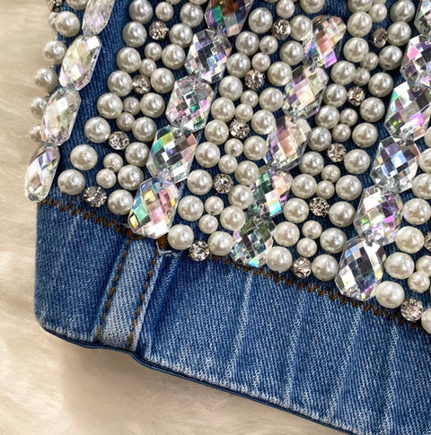 Rhinestone Beaded Slim-fit Camisole Top