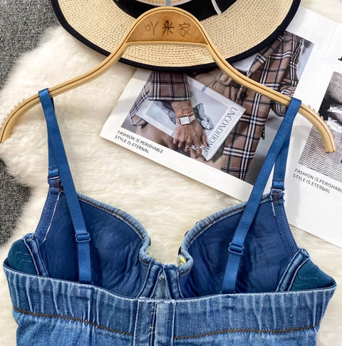 Rhinestone Beaded Slim-fit Camisole Top