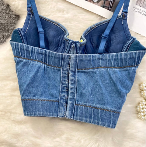 Rhinestone Beaded Slim-fit Camisole Top