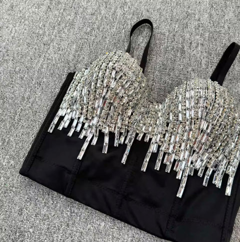 Party Rhinestone Fringed Camisole