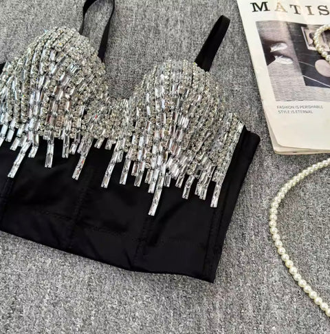 Party Rhinestone Fringed Camisole