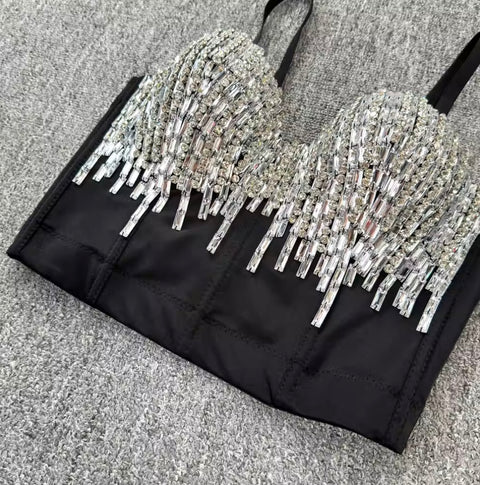 Party Rhinestone Fringed Camisole