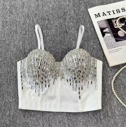 Party Rhinestone Fringed Camisole