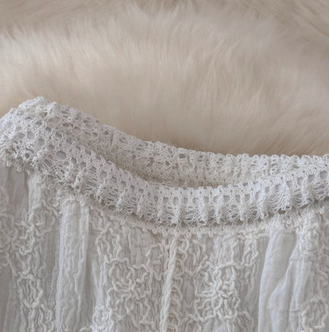 Hollowed Embroidery Knit Casual Trousers