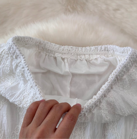 Hollowed Embroidery Knit Casual Trousers