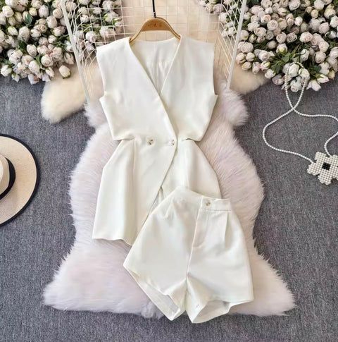 Suit Vest & Shorts Slim-fit 2Pcs