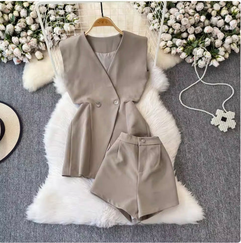 Suit Vest & Shorts Slim-fit 2Pcs