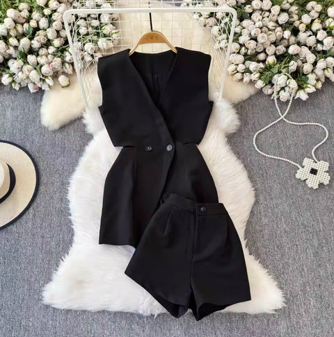 Suit Vest & Shorts Slim-fit 2Pcs
