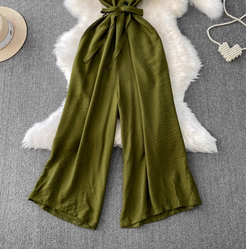 Elegant Double-breasted Sleeveless Jumpsuits