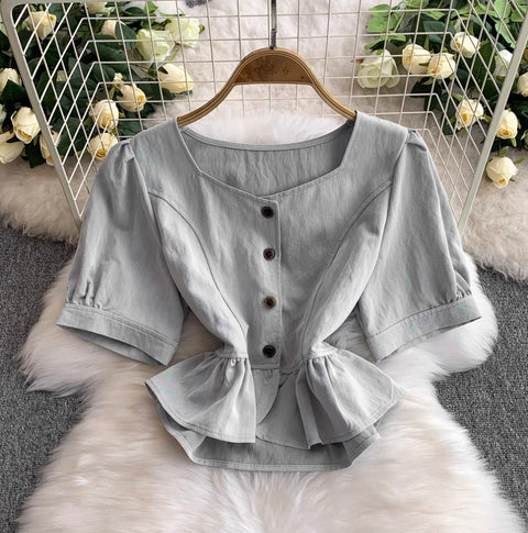 Premium Puffy Top & Half-body Skirt 2Pcs